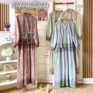 [ORI] Safora Dress Plisket Maxy Jumbo Ld 110 Trendy/Gamis Maxy Plisket Motif Vintage Bunga Kondangan