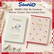 SANRIO 2026 B6 Datebook Planner October Start Schedule Diary