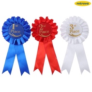RETROVA Rosette Ribbon, Blue,Red,White Recognition Ribbons Ribbon Award Set, Award Ribbons Honorable