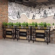 ▫❍Restaurant partition flower stand fence bar aisle decorative guardrail hotel iron mesh half flower