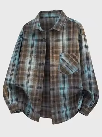 2026 New Men Flannel Plaid Shirt Soft Comfort Slim Fit Styles Brand For Man Cotton Spring Autumn Cas