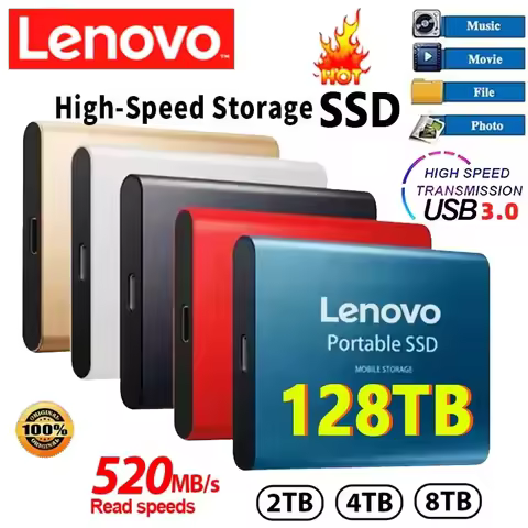Lenovo New High-speed External Hard Drive 500GB 2TB 4TB 8TB USB3.0 SSD 2.5 Inch Portable SSD 16TB Ha