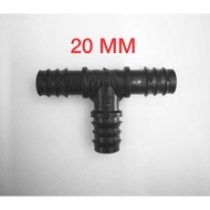 20MM Equal Tee Irrigation Fitting Hydroponic Water Hose Connector Fertigasi