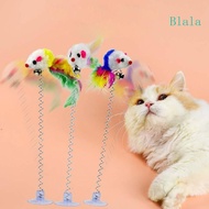 Blala Spring Cat Toy Cat Feather Wand Cat Teaser Wand Mouse Cat Interactive Toy