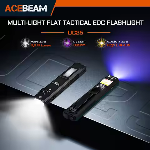 ACEBEAM UC25-HI Tactical Flashlight Multi-Light With UV Magnetic Adsorption High CRI Floodlight EDC 