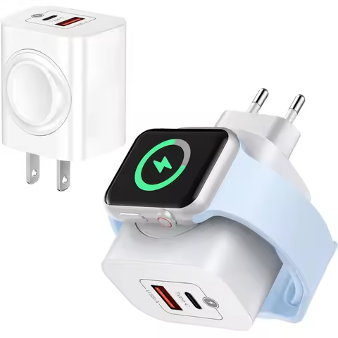 EU/US Plug Mobile Charger 3-IN-1 Wireless Magnetic Watch Charger Base for Apple Watch USB PD Wall Ch