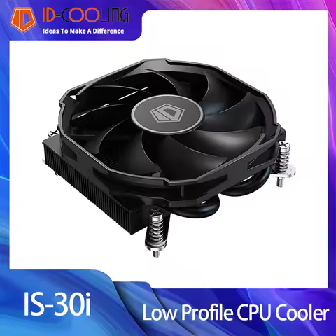 ID-COOLING IS-30I Ultra-Thin CPU Cooler Heat Sink Temperature Controlled Silent 4 Heat Pipe 3600RPM 