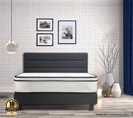 King Size / Single Size - Austin Grey Series Swiss-Foundation Leather Divan Solid Divan Bed Bedframe Katil