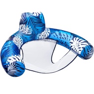 Sloosh Pool Floats Chairs Adult,Floating Water Hammock Chair,Plant Pattern Inflatable Pool Lounge Ch