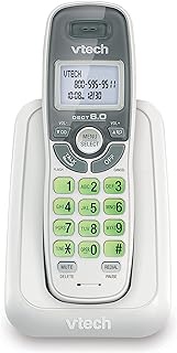 VTech CS6114 DECT 6.0 Cordless Phone with Caller ID/Call Waiting, White/Grey with 1 Handset