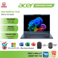 Acer Swift Light Weight Laptop - Swift Go 14 Ai | SFG14-75-52U9 (Steam Blue), Windows 11 Home, Intel