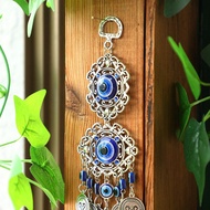 1pc Turkish Evil Eye Wall Hanging Decor, Hamsa Hand Metal Home Decoration Amulet, Meaning Protection