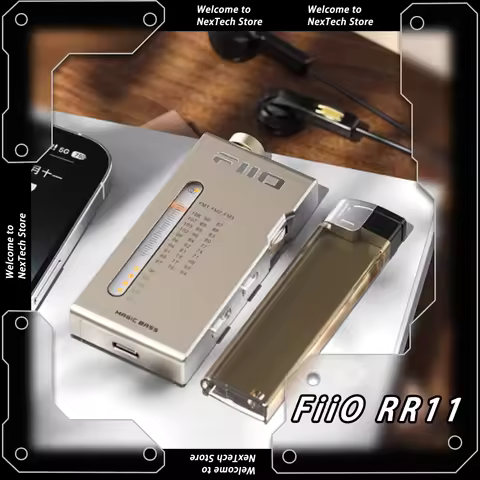 NEW FiiO RR11 Portable stereo radio HiFi Radio Receiver BASS 3D Analog PVR Tuning Custom Radio 64MHz