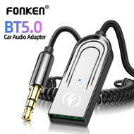 Fonken Wireless Bluetooth 5.0 Receiver Aux Bluetooth Adapter For Car 3.5mm Jack USB Bluetooth 5.0 Receiver Speaker Auto Handfree Car Kit Audio Music Transmitter