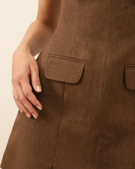 Junes Hope - Alexia Dress เดรส เดรสทำงาน ชุดทำงาน ชุดเดรส เดรสสีน้ำตาล เดรสสีเทา มินิเดรส เดรสสั้น เ