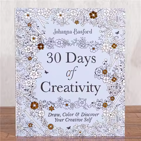 Coloring Book 30 Days of Creativity Coloring Book 9.9x 8.5 Inch Picture Book, Adult Coloring Unzip,