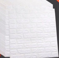 Paket 10 lembar!!! Wallpaper Dinding 3D Foam bata Putih Waterproof Brick Sticker 70x77cm