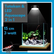 Tatakan Meja & LED Aquascape / Paludarium Terrarium Alas Lampu 2 in 1