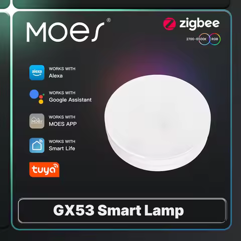 MOES Tuya ZigBee Smart LED Lamp GX53 Music Sync Applicate for Cabinets Wardrobes Adjustable Brightne