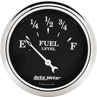 AUTO METER 1718 Old TYME Black Fuel Level Gauge, 2 1/16" - Short Sweep/Electric