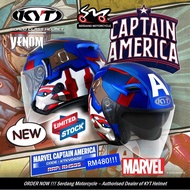 KYT Marvel CAPTAIN AMERICA Helmet VENOM Open Face Double Visor Topi Keledar