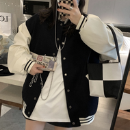 刷毛美式棒球外套 素面