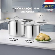 BENNIX BN-26SS/ BN-30SS 5-bottom stainless steel tall chicken boiling pot size 26cm-30cm.