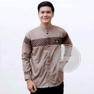 Baju Koko Pria Lengan Panjang Motif Kobata Kombinasi Batik Warna Coksu Hitam Navy Putih Hijau | Baju Koko Pria | Kemeja Koko dewasa kombinasi Batik Baju koko Kobata Lengan Panjang | ADDURRAH