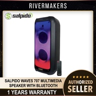 Salpido WAVES 707 Portable Bluetooth Subwoofer Included Wireless Microphone, Support Guitar With TF 