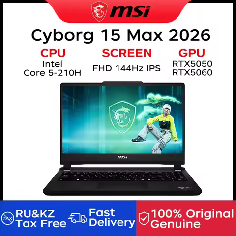 2026 MSI Cyborg 15 Max Gaming Laptop 15.6 Inch FHD 144Hz IPS Screen Notebook Intel Core 5-210H 16GB 