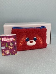 迪士尼小熊維尼紅毛絨零錢包（日本扭蛋）