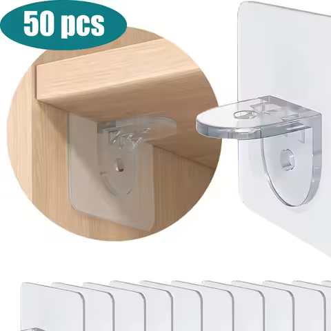 Shelf Bracket Adhesive Nail Self-Adhesive Wardrobe Shelf Bracket Clip Wall Hanging Bracket Partition