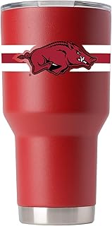 Gametime Sidekicks Arkansas Razorbacks Stainless Steel Tumbler Drinkware 30oz - Insulated Water Bottle Tumbler - Copper-Lined, Vacuum Double Wall Maximum Temperature Efficiency (Cardinal Striped)