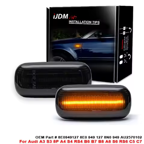 iJDM Amber yellow LED Front Fender Side Marker Light For Audi A3 S3 8P A4 S4 RS4 B6 B7 B8 A6 S6 RS6 