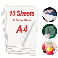 A4 Printabel Sticker Paper Sheet for All InkJet Printers - Transparent - Not waterproof  - 10 Sheets - for Canon Epson Brother HP InkJet Printers