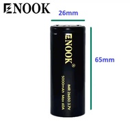 Enook Battery 26650 5000mAh 60A Black Rechargeable Battery 3.7v Lithium Battery