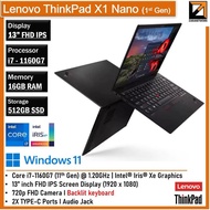 LENOVO THINKPAD X1 NANO GEN 1 (1 YEAR WARRANTY T&C) Core i7-1160G7 (11th Gen) 16GB RAM WIN 11 PRO