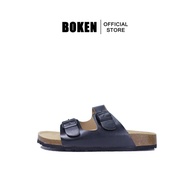 BOKEN รองเท้าแตะไม้ก๊อกแบบคลาสสิกผู้ชายรองเท้าแตะ BOKEN รองเท้ารองเท้าแตะหูคีบลำลองหัวเข็มขัดแบบนุ่ม