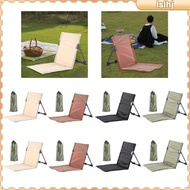 [Lslhj] Beach Chair with Back Support Foldable Chair Pad Oxford Stadium Chair for Sunbathing Backpacking Hiking Garden Travel