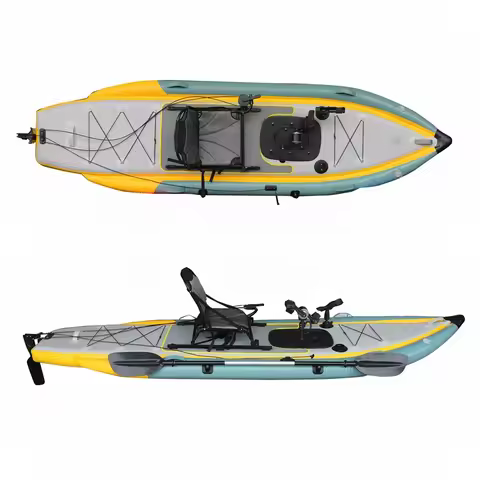 One Person Inflatable Two Pedal System Fins Pedal Drive or Propeller Pedal Sea Kayak Sport Fishing H