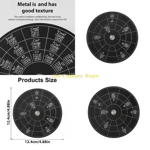 Q84C Circles of Fifths Wheel Guitar Chord Wheel Music Theories Plate Learning Tool Aluminum Alloy Me