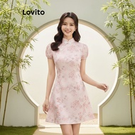 Lovito Women's Ditsy Floral Knot Dress L112ED610