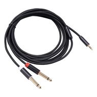 Cable 3.5mm 1/8 TRS to Dual 6.35mm 1/4 TS Y Splitter Cable 2m