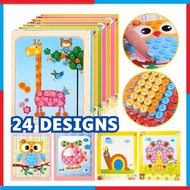 [ 10 PCS ] DIY Button Art Craft Kit for Kids | Handmade Activity Toy | Butang Tampal DIY