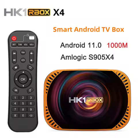 HK1 RBOX X4 Android 11 TV Box Amlogic S905X4 1000M 8K 3D 2.4G&5G Dual Wifi Smart Set Top Box Media P