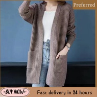 Ready Stock in Malaysia High Quality Versatile Loose fitting Fashion Knitted Cardigan Women's Large 