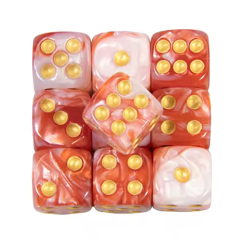 16mm 6 Sided Dice Set 10Pcs Colored Round Corner D6 Cube for PRG Party Playing Board Teaching Math