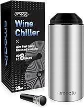 SMOQIO Wine Chiller, Wine Chiller Bucket with Adjustable Cover and Wine Saver Vacuum Pump, Double Walled and Vacuum Wine Bottle Chiller