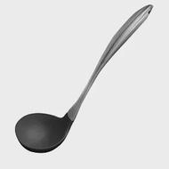 【EZlife】304不鏽鋼耐熱矽膠鏟- 黑色-湯勺