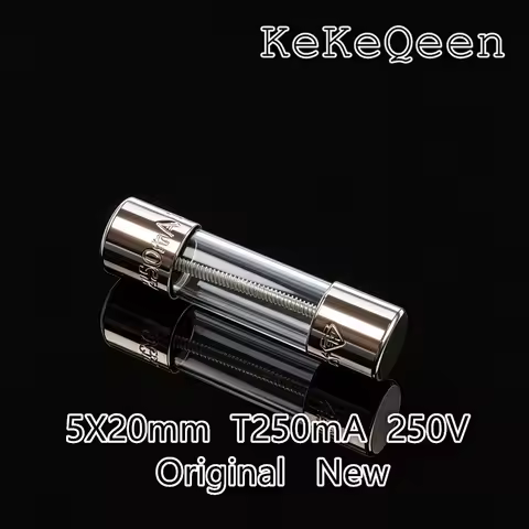 20Pcs/Lot 5*20mm T250mA 250V Glass Tube Fuse Slow Fuse 5X20 T0.25A Original New 5mm*20mm